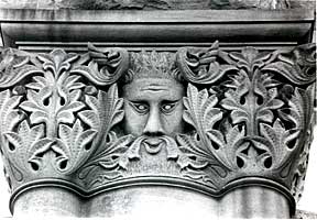 Carved stone face