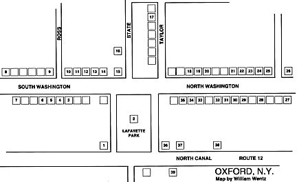 Walking Tour Map west side, Oxford NY